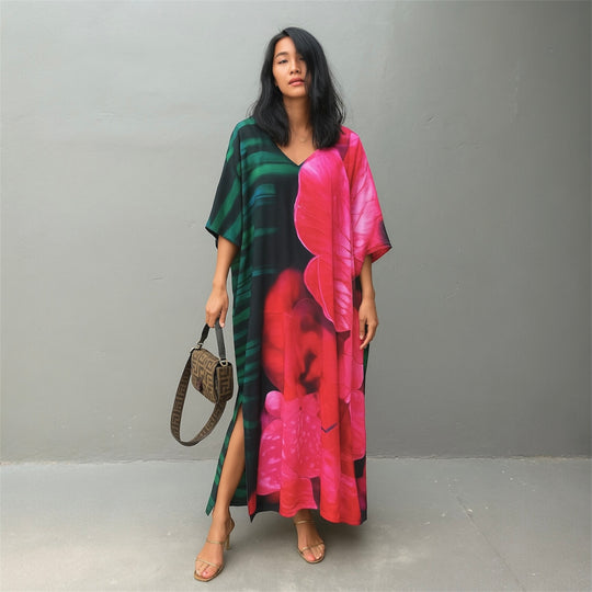 Maya Green Geris Tropical Boho kaftan - Sizes Available-AU 14-30
