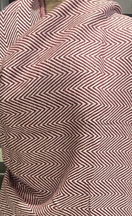 Burgundy Julian Cashmere Herringbone Unisex Scarf