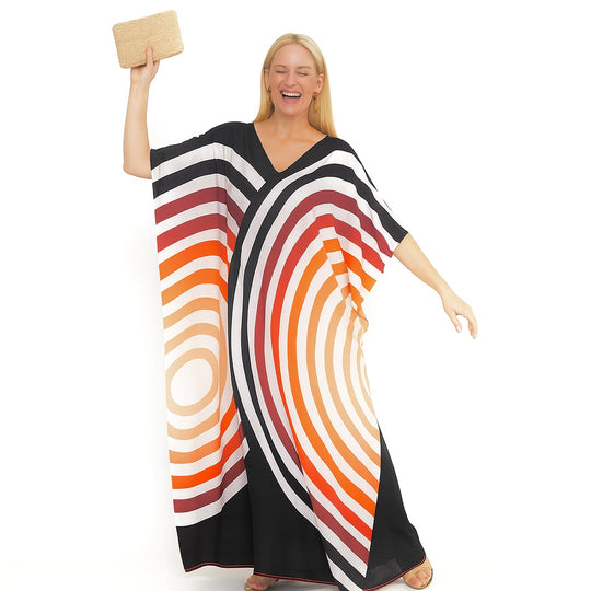 White Ombré Maya Rayon kaftan  - Sizes Available AU 14-30