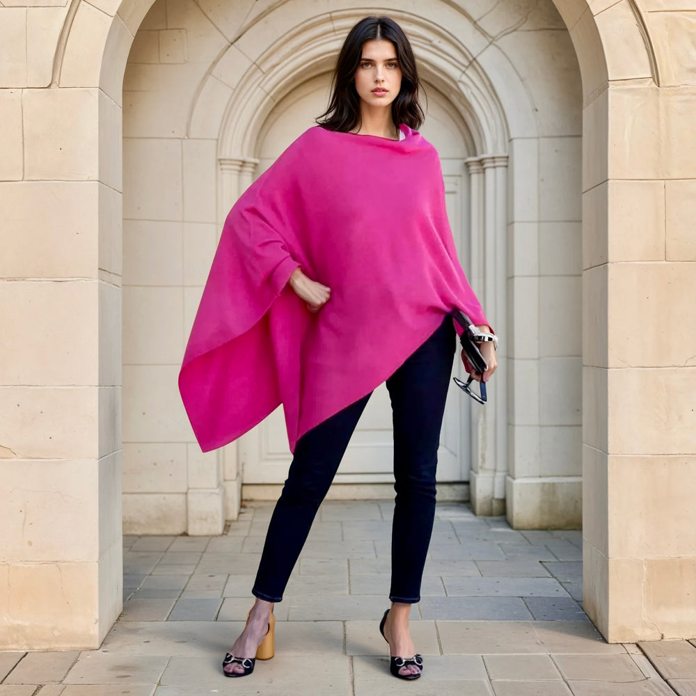 Women’s Pure Cashmere Oversized Julian Maya Poncho-More colours available