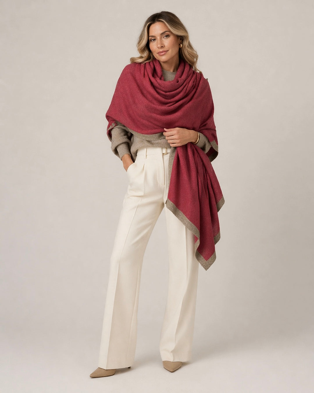 Cashmere Knitted Julian Travel Wrap/ Scarf