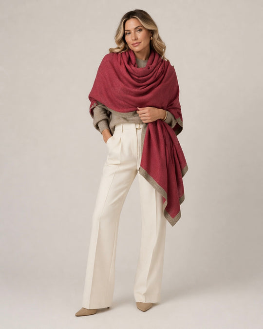 Cashmere Knitted Julian Travel Wrap/ Scarf