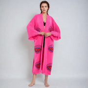 Handmade Evil Eye Organic Cotton Free size Kimono AU 10-24