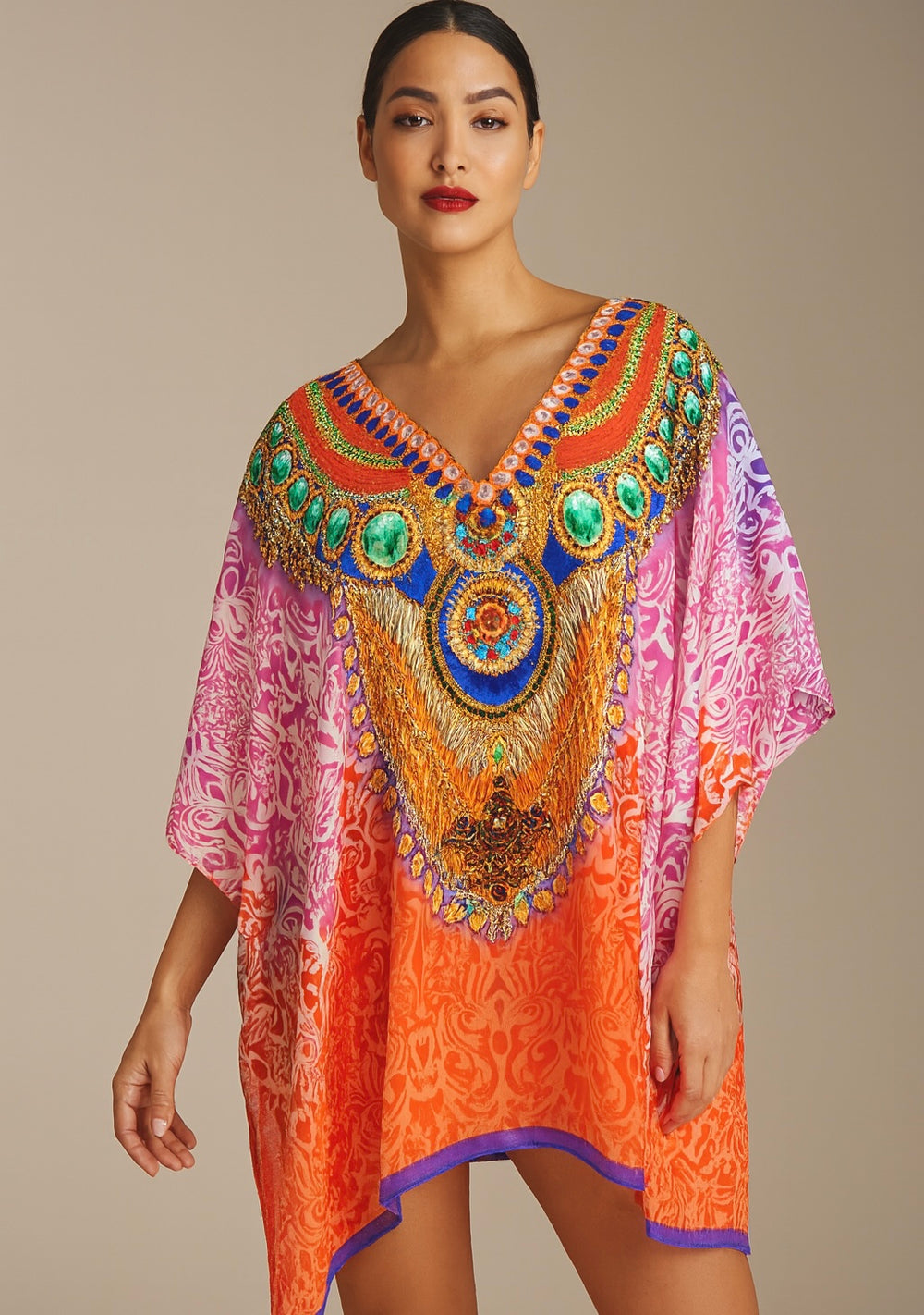 Coco bella Viscose Silk Embellished Top Tunic AU 12-20