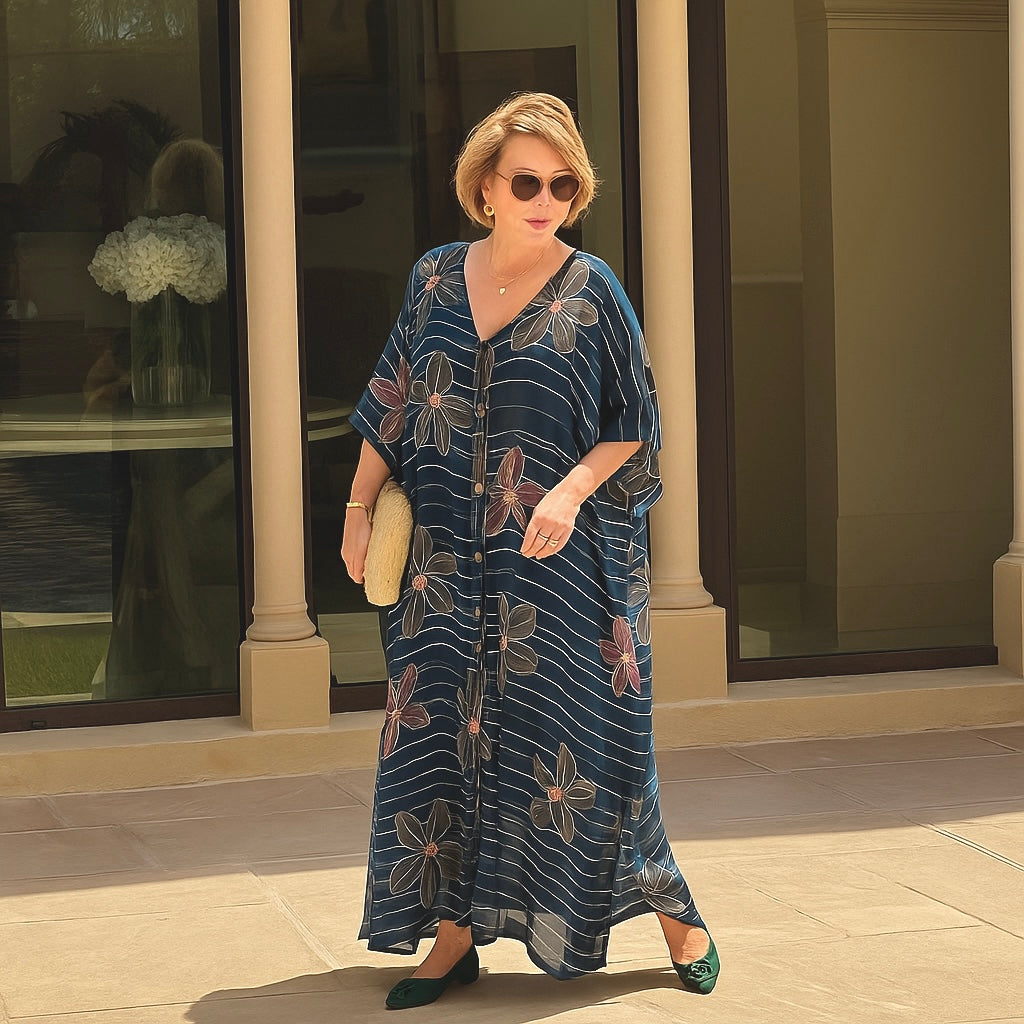 Maya Blue Fusion Kaftan one size fits AU 12-26