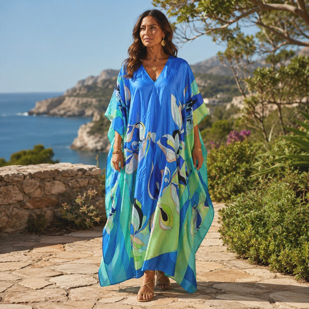 Maya Sea Tropical Kaftan Dress - Sizes Available AU 12-32
