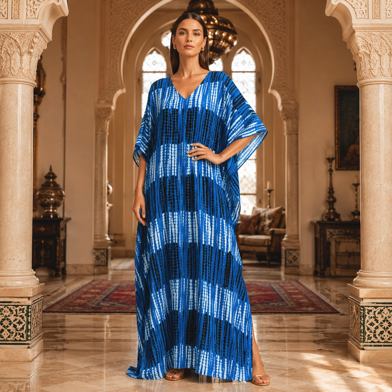 Maya Bliss Boho Tropical kaftan - Sizes Available AU 14-32-    Indigo Drift