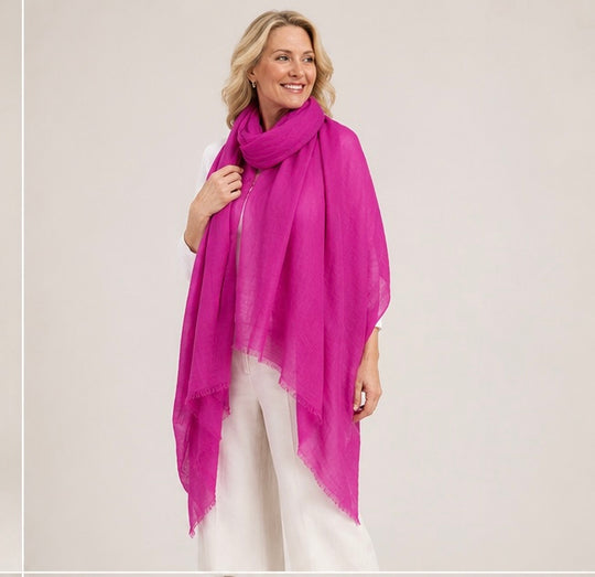 Julian 100% Ultra fine cashmere oversized scarf/ wrap/ shawl