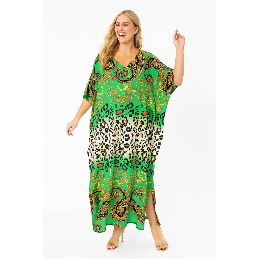 Maya Green Tropical Boho kaftan - Sizes Available AU 14-30