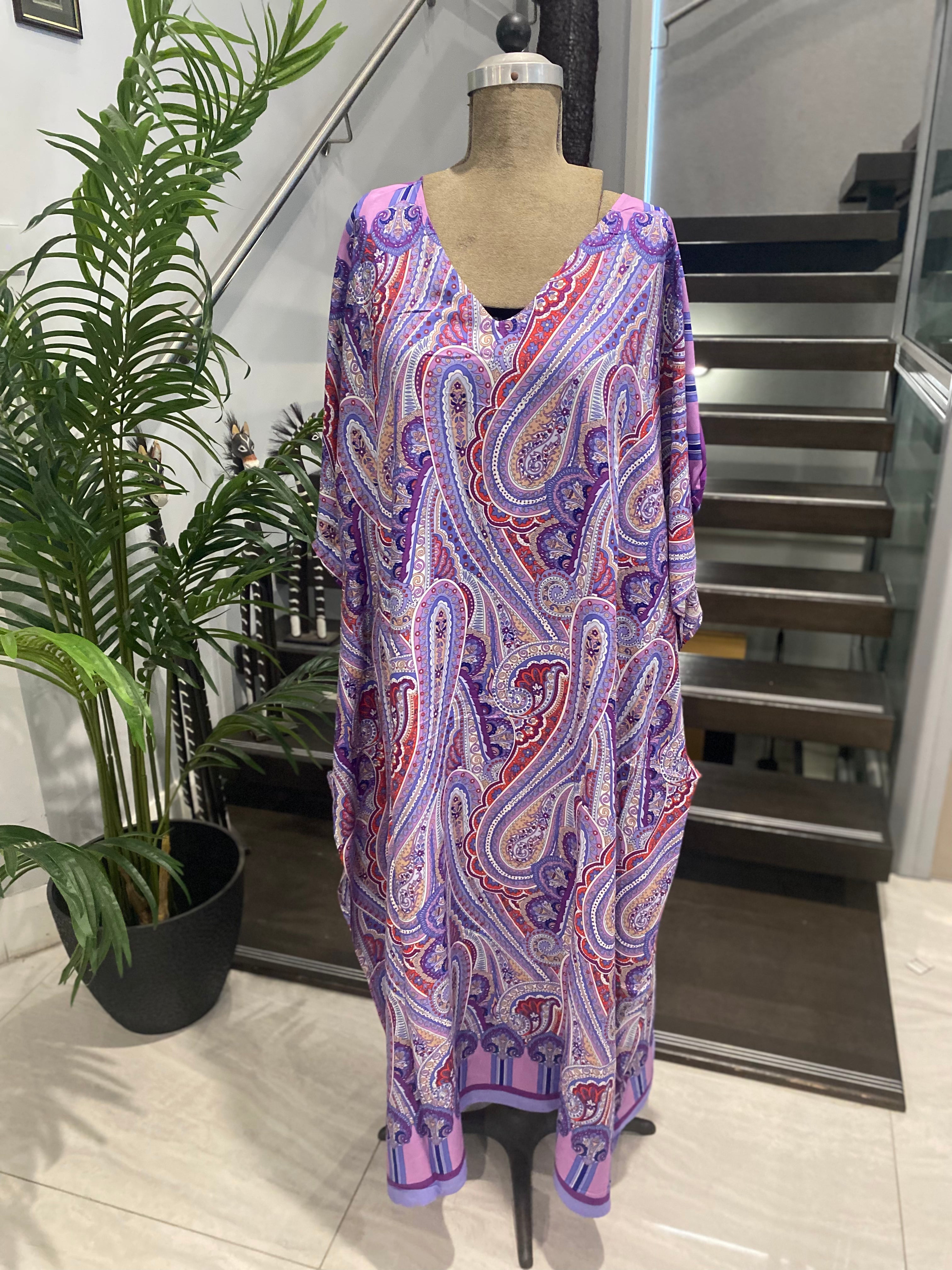 Maya Tropical Kaftan Dress OFSA 12-24