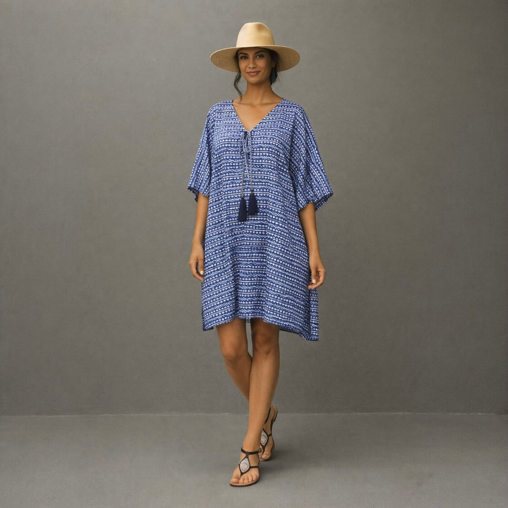 Maya Blue Sera Kaftan Top Tunic Sizes Available AU 14-30