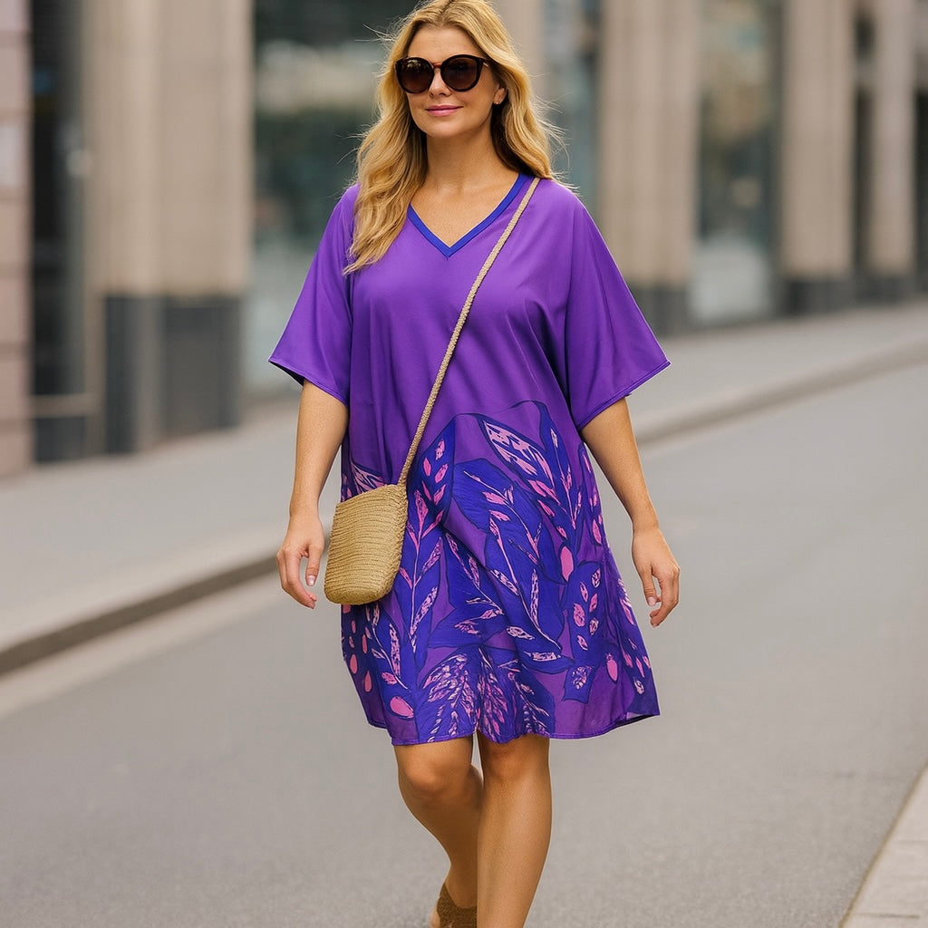 Purple Ferns Maya Short Kaftan Top Tunic Sizes Available AU 14-30
