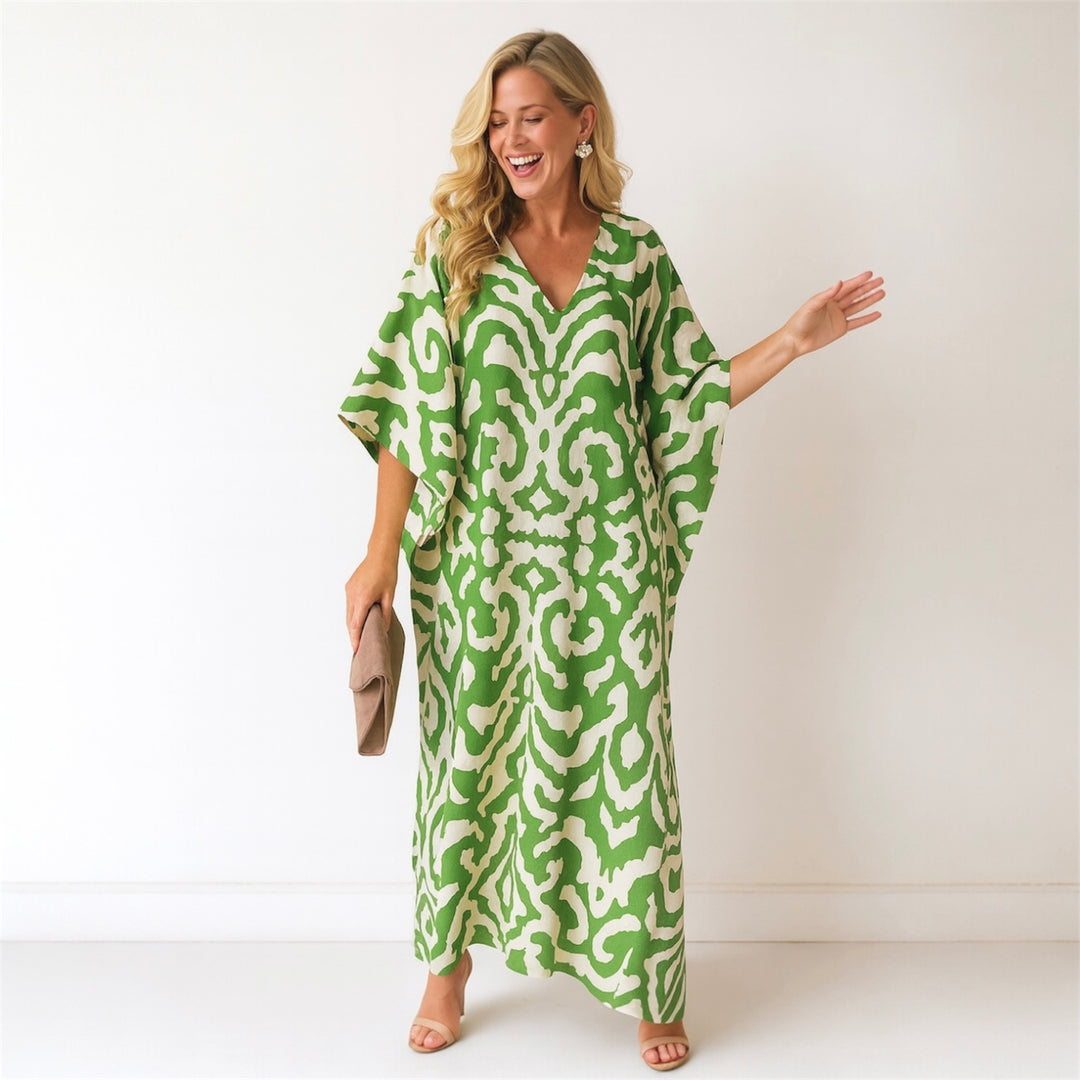 Maya Green Mista Bohemian Cotton kaftan - Sizes Available AU 14-30