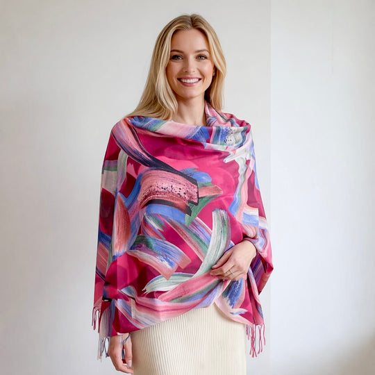 DEIA Pink  Fusion Cashmere blend Scarf
