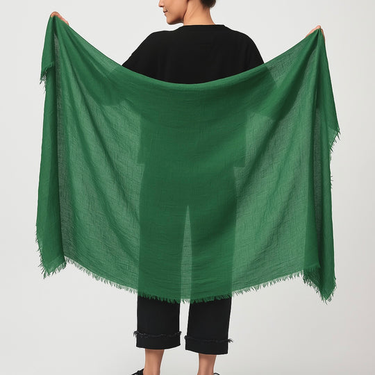 Green Julian Oversized handwoven pure cashmere scarf