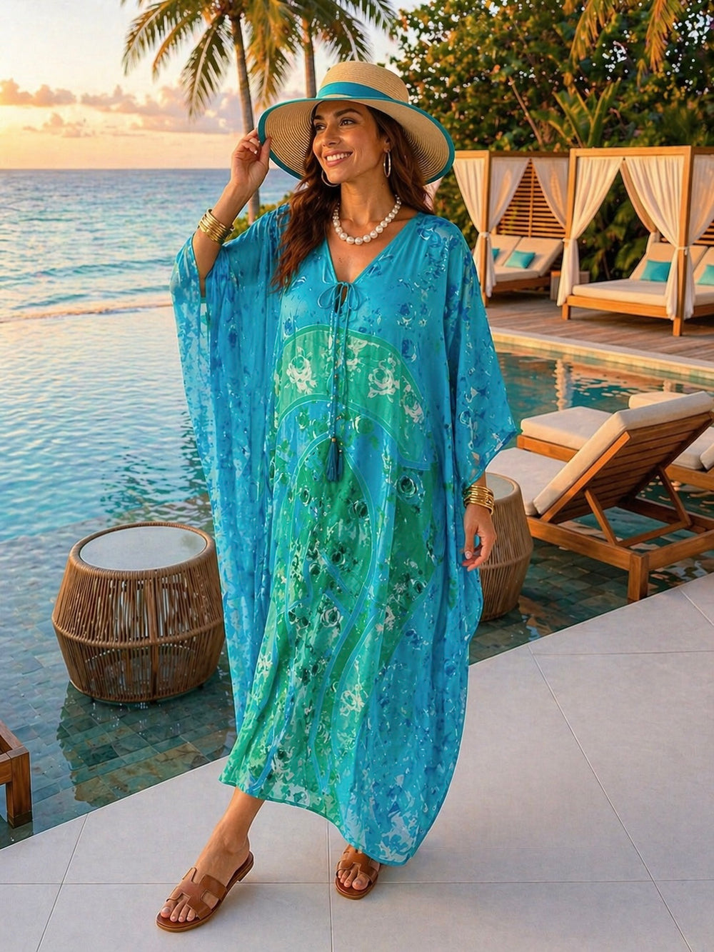 Coco Bella Ankle Length Silk kaftan-AU 12-20