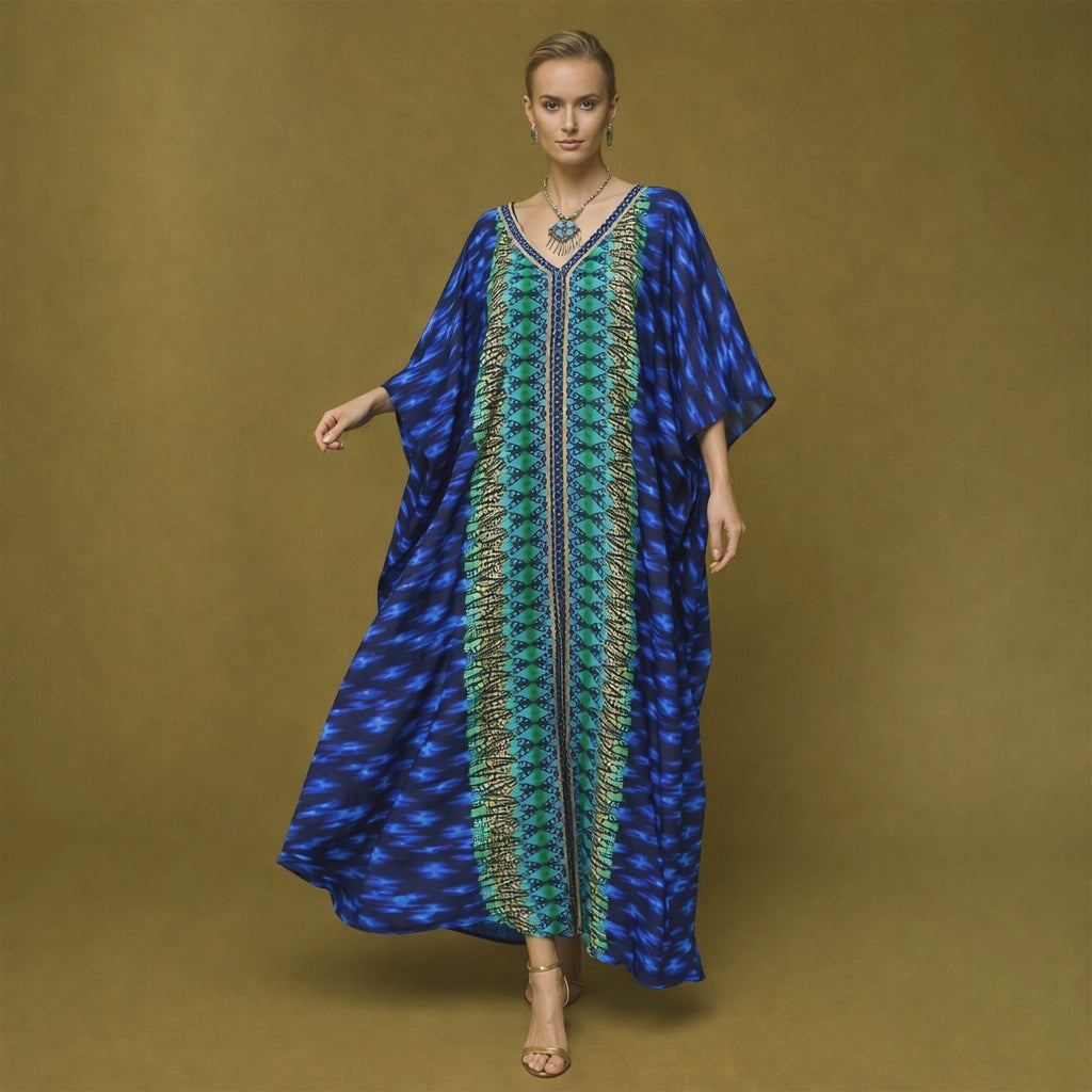 Maya NOIR Tropical Boho kaftan - Sizes -AU 14-30