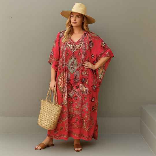 Maya Bohemian Kaftan Hues of Fuchsia - Sizes Available AU 14-30