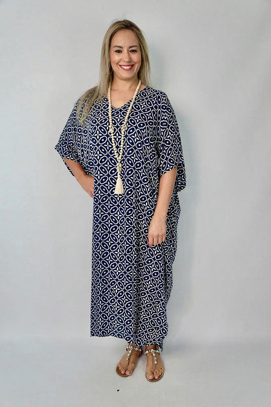 Maya Long Kaftan Navy Links