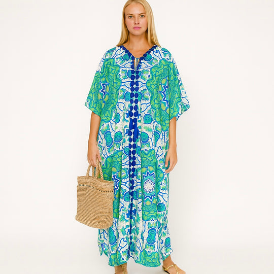 Long Rayon Maya Kaftan-Sizes Available AU 10-30