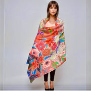 Floral Whispers - 100% Cashmere Julian Scarf /Wrap