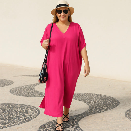 Fuchsia MAYA Breezy Cool Summer Kaftan Dress Sizes Available AU 12-30