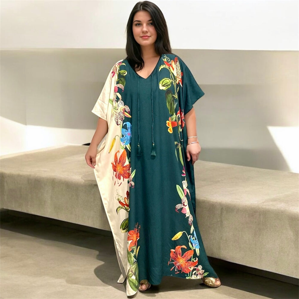 Maya Rayon  Long Kaftan. Sizes Available AU 8-14