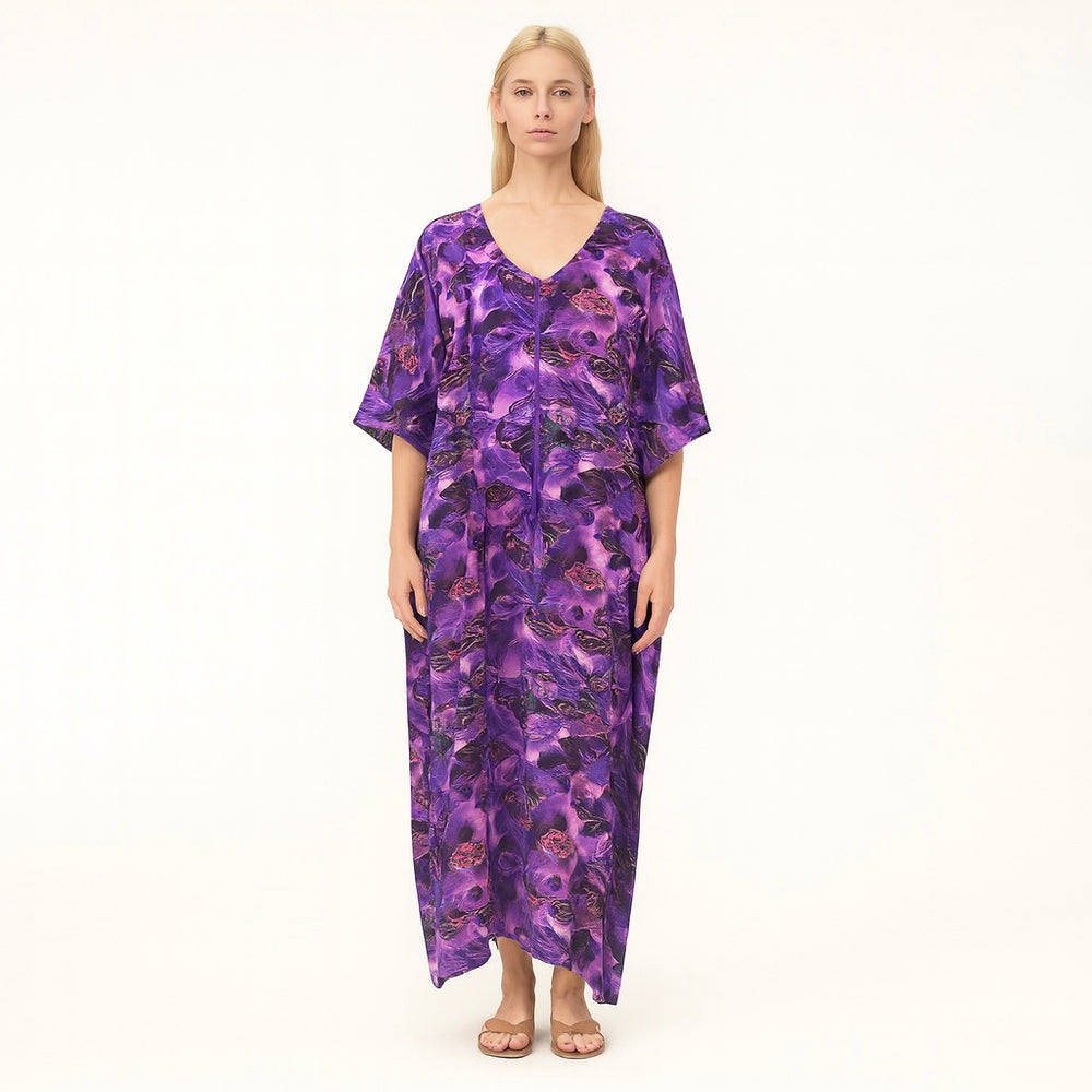 Maya Tropical Resort Rayon  Kaftan Dress O/S AU 12-22