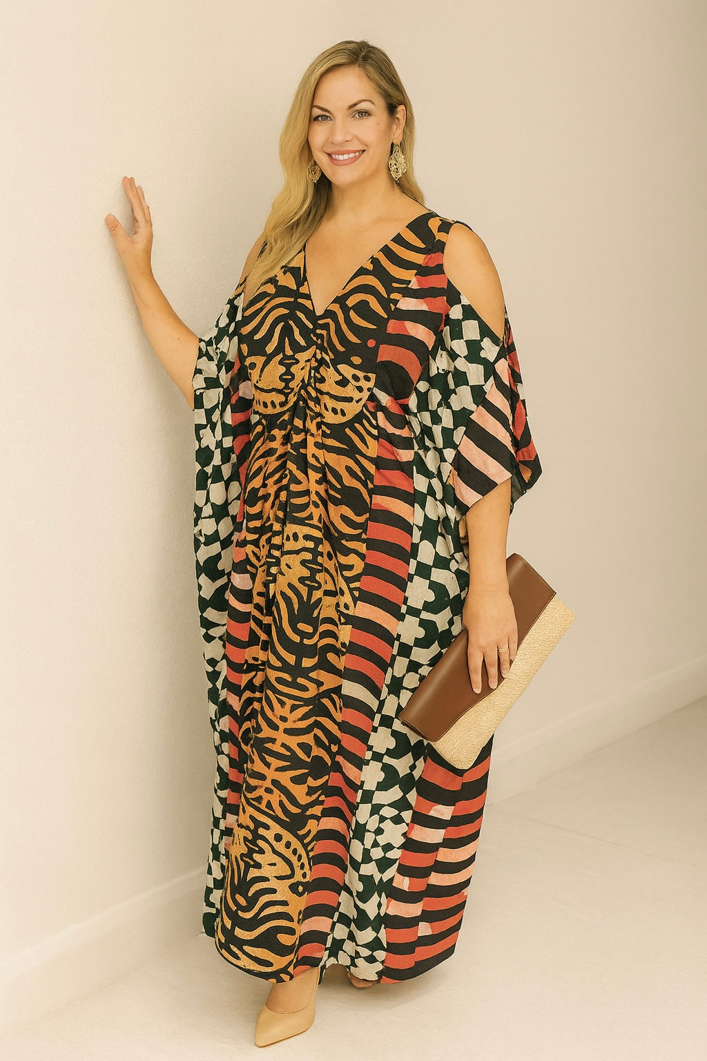 Maya Cold Shoulder Rayon Kaftan-Sizes Available AU 14-30