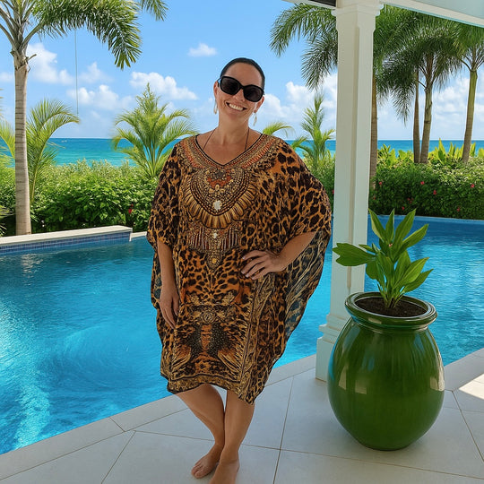 Maya Embellished Tunic Top Blouse Kaftan AU 12-26