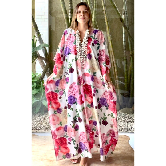 White floral Coco Bella kaftan 12-20