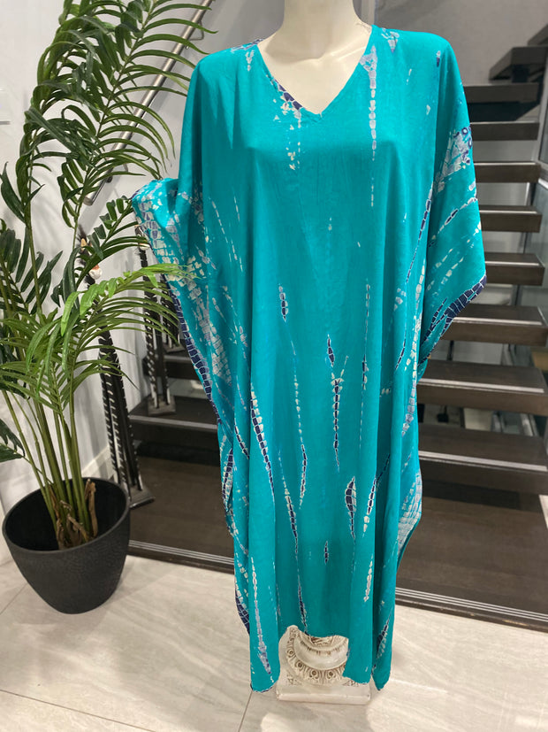 Green Maya Rayon Cotton Kaftan 12-22