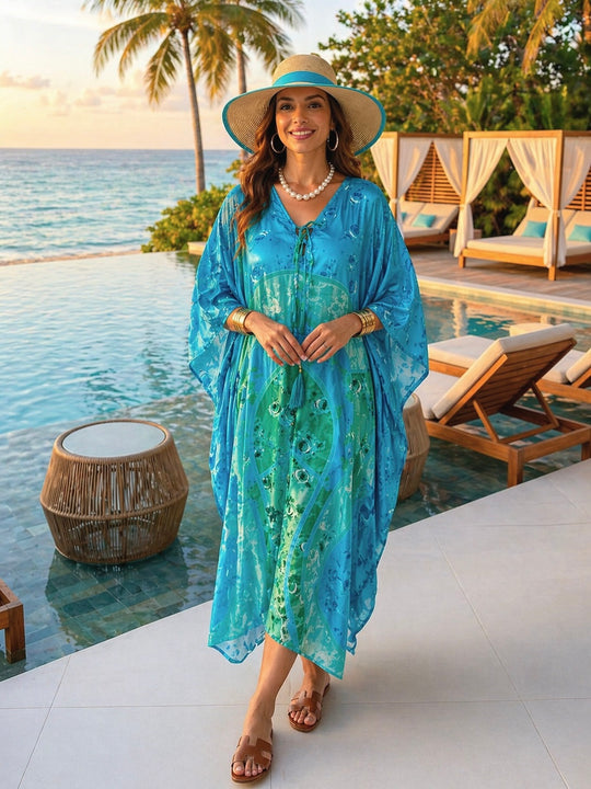 Coco Bella Ankle Length Silk kaftan-AU 12-20