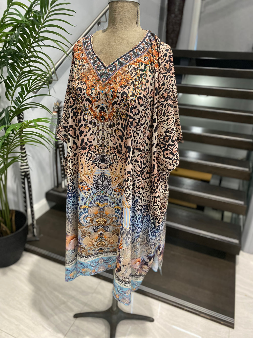 Kyra Embellished Tunic Top Blouse Kaftan AU 12-26