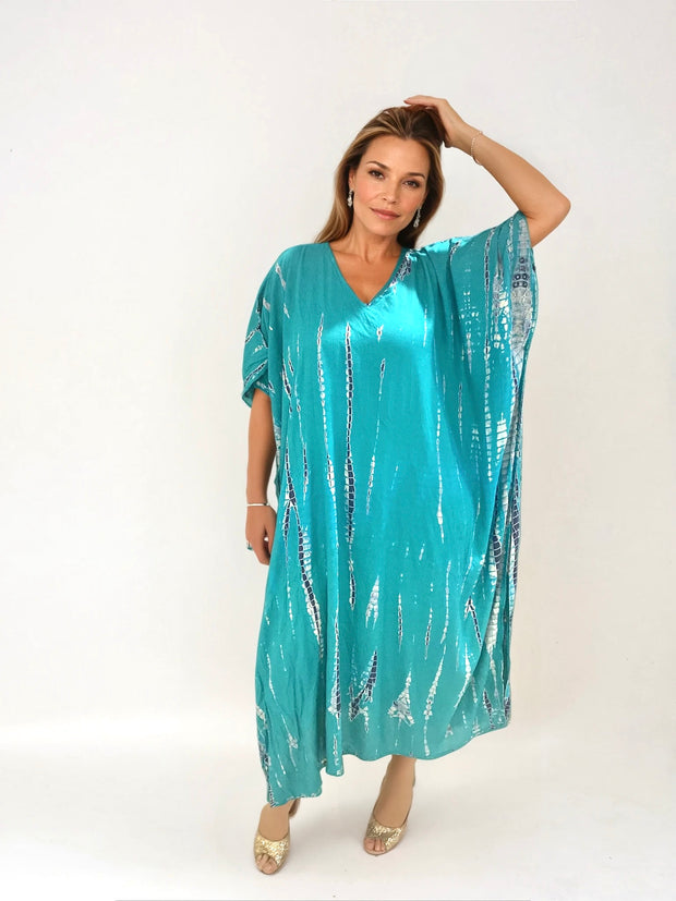 Green Maya Rayon Cotton Kaftan 12-22