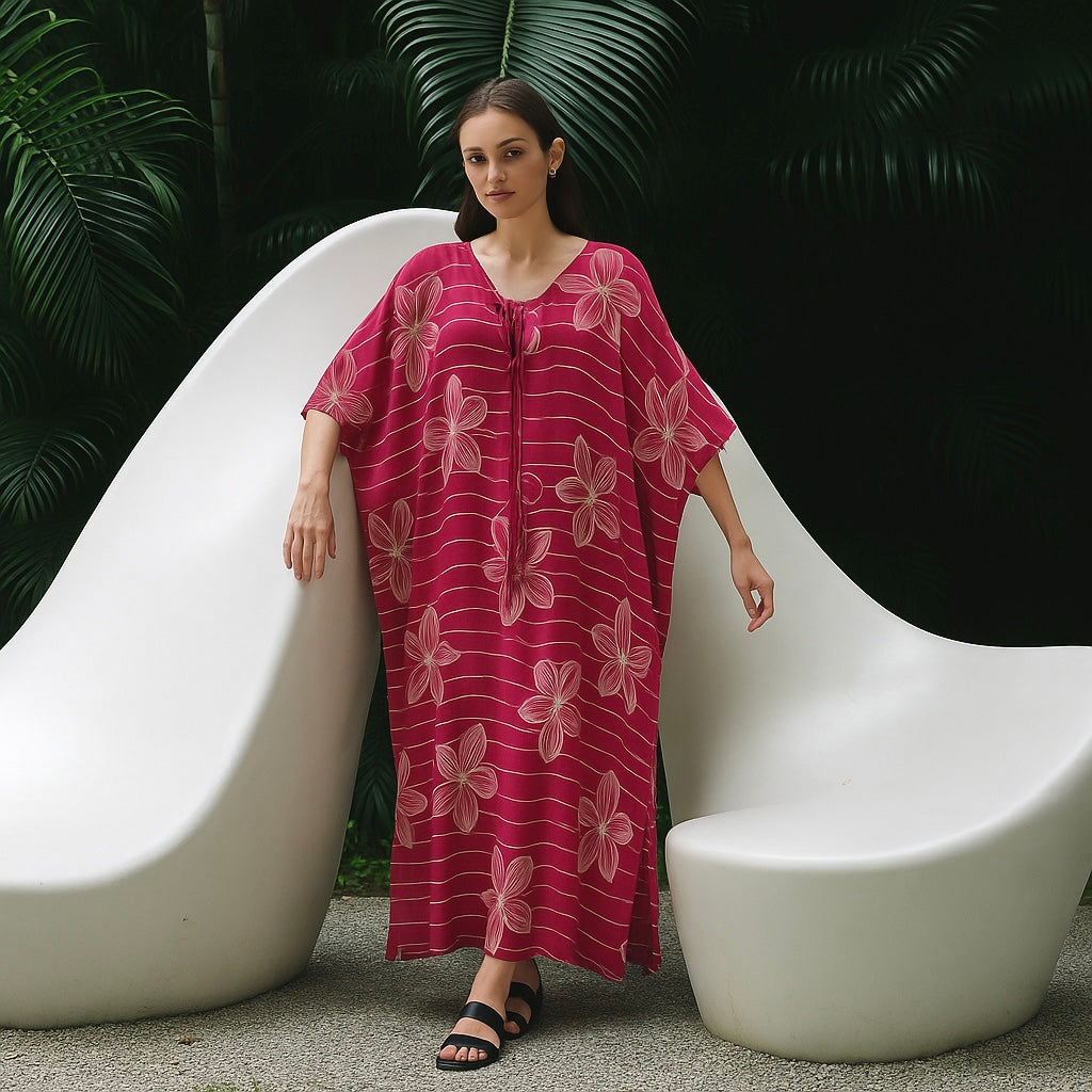 Maya Fuchsia Bloom Bohemian kaftan - Sizes Available AU 14-30
