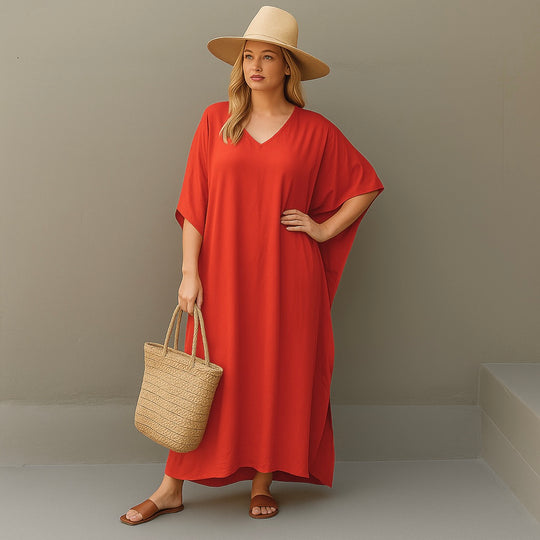 Orangey Rust MAYA Kaftan Dress Sizes Available AU 12-30
