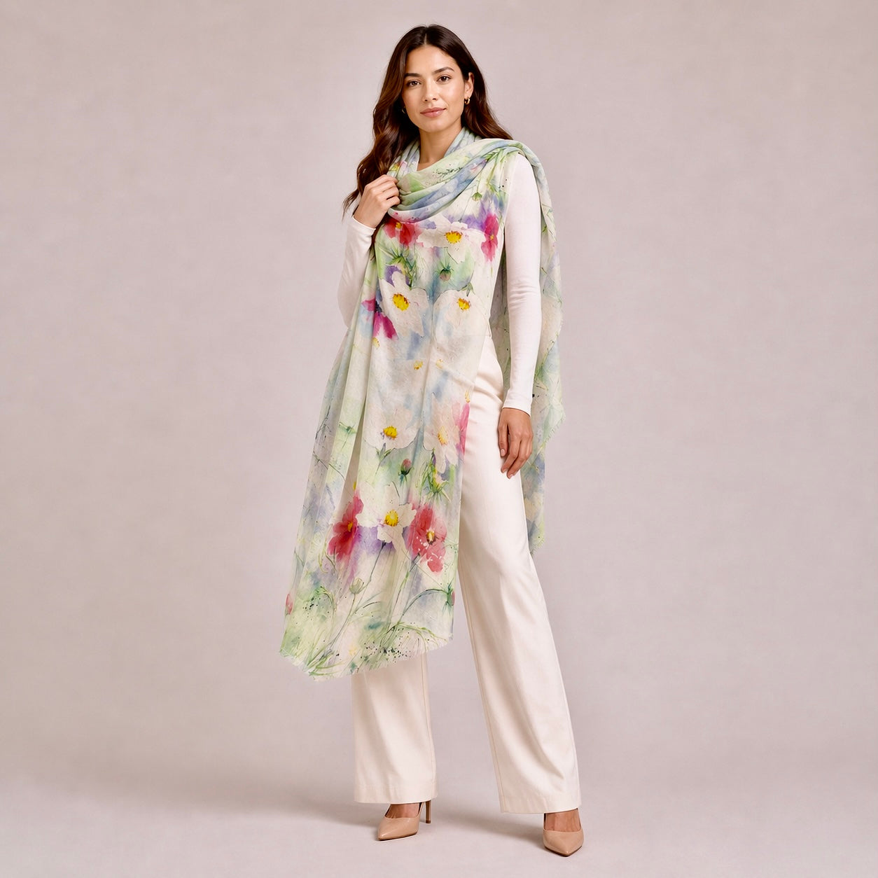 Cashmere Printed Wearable art Julian Scarf-More Designs Available