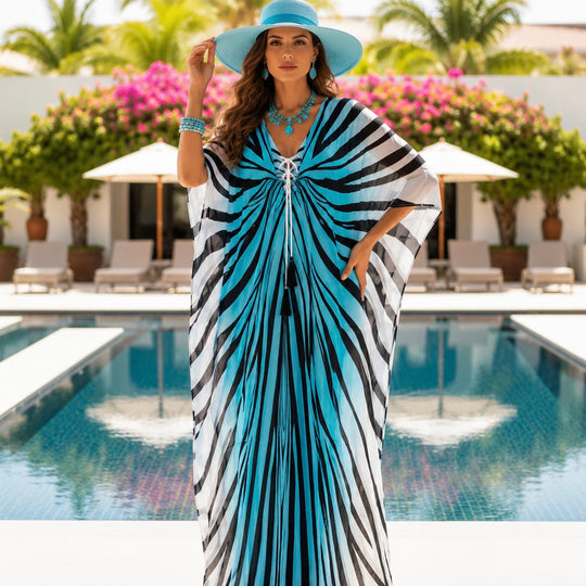 Luxe Silk Ferasa  Coco Bella Kaftan. Sizes Available AU 14-28