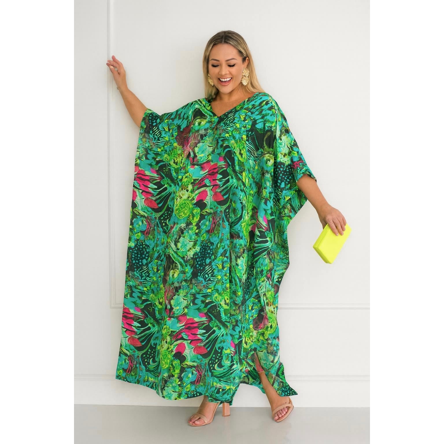 Maya Green Bohemian kaftan- Sizes Available AU 14-30