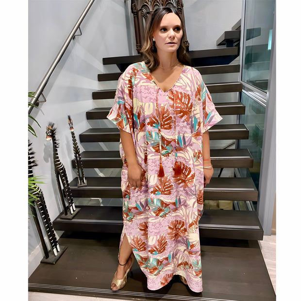 Mia Tropical Resort Cotton Bamboo Maxi Dress AU 8-18