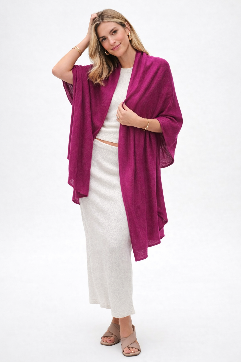 Julian 100% Knitted Cashmere Extra large Travel Wrap/Shawl