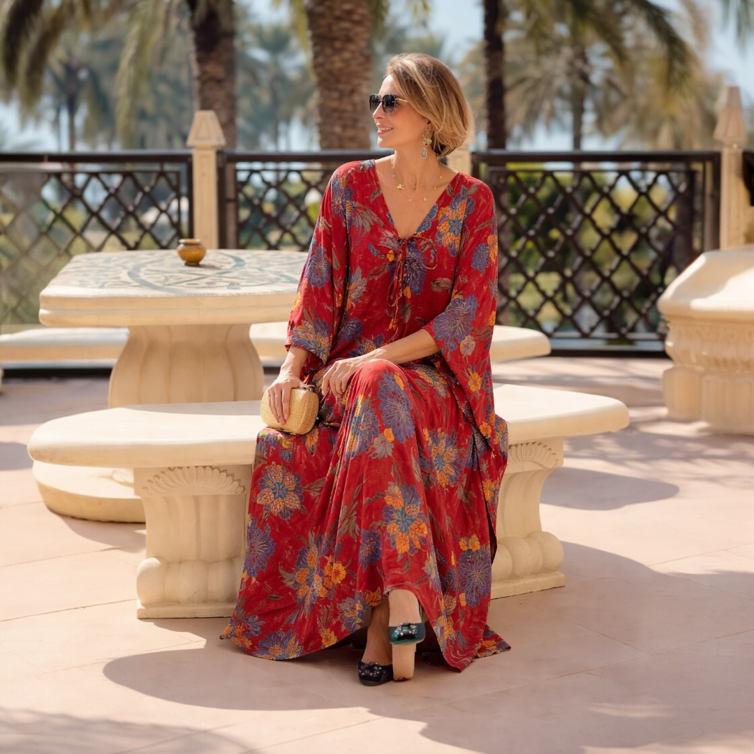 Maya Cotton Rayon kaftan - Sizes Available AU 14-30