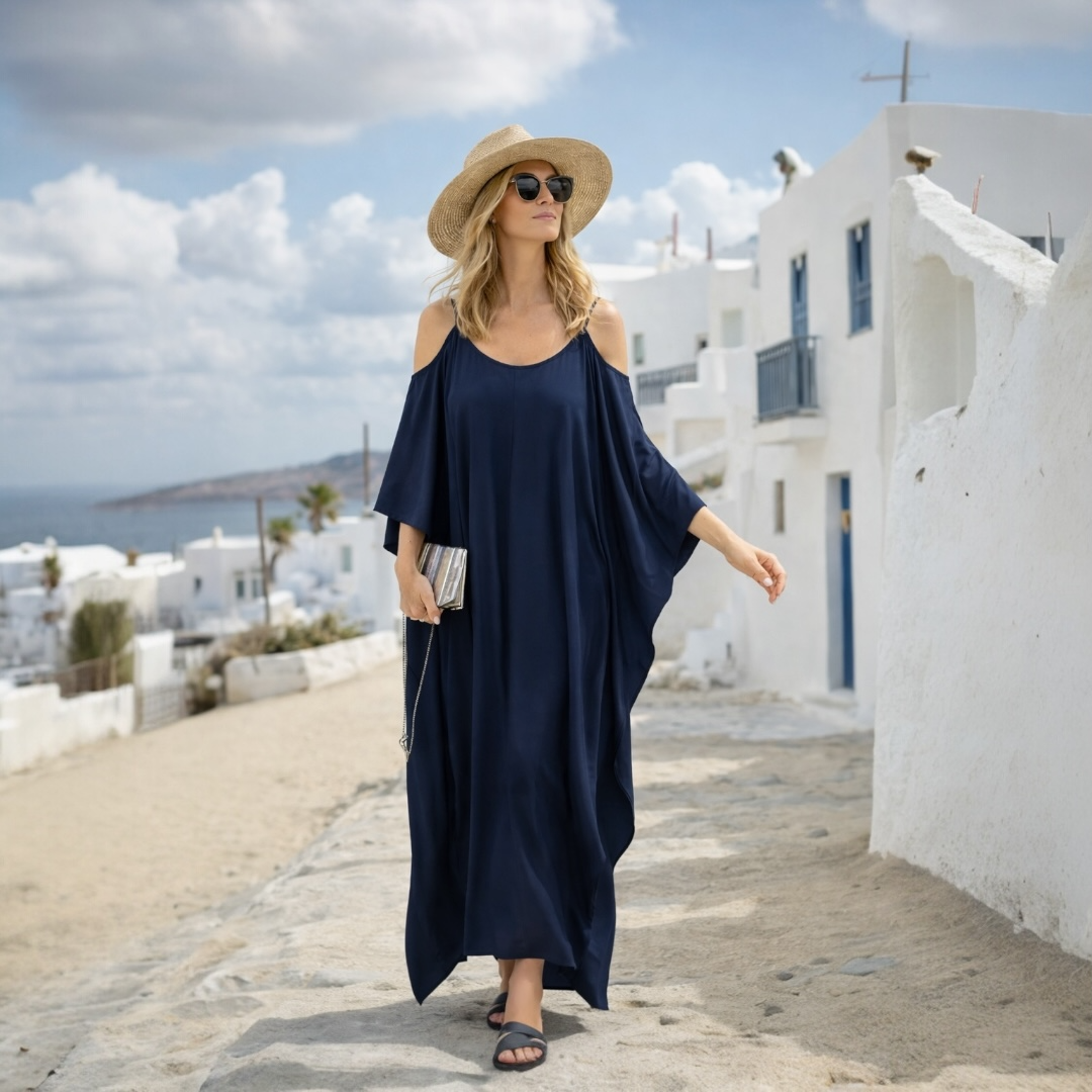 MAYA Navy Blue Kaftan Dress -Sizes Available AU 12-30
