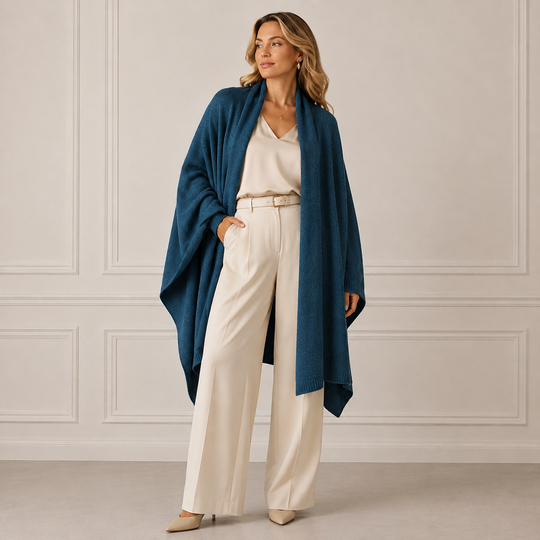 100% Cashmere 2 ply Knitted Julian Oversized Wrap -Unisex -30 Colours available