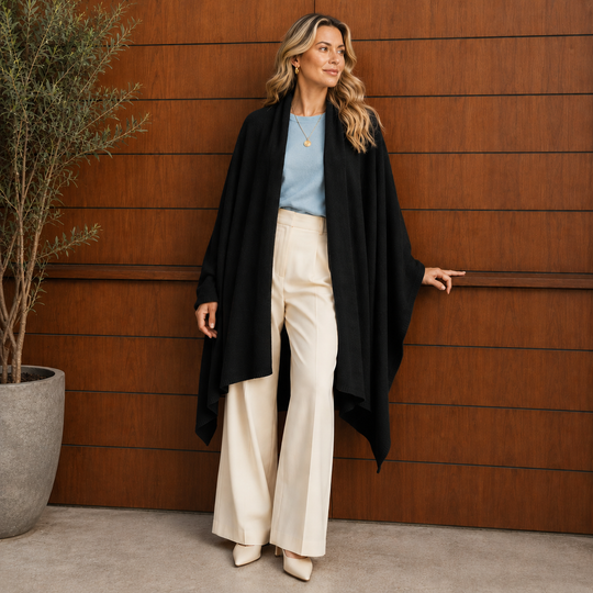100% Cashmere 2 ply Knitted Julian Oversized Wrap -Unisex -30 Colours available