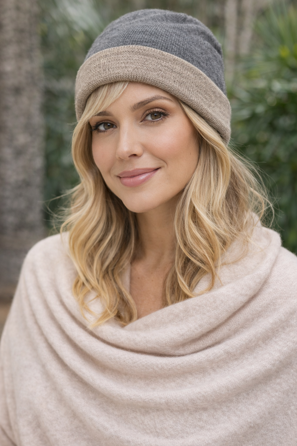 Julian Cashmere Reversible Beanie /Cap
