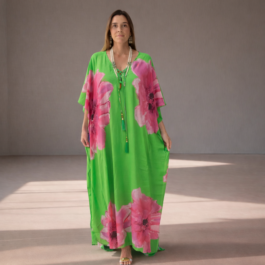 Coco Bella Silk Mix Front Tie Kaftan 12-20-More designs available