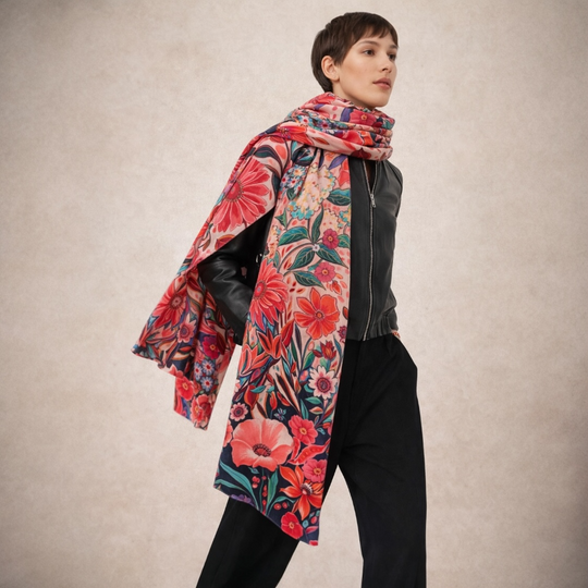 Wearable art 100% Cashmere Julian Scarf /Wrap-Perfect Christmas Gift-More Designs Available