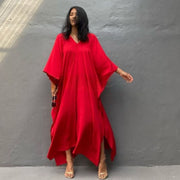 MAYA RED Long Cotton Rayon Kaftan Dress Sizes available AU 12-28